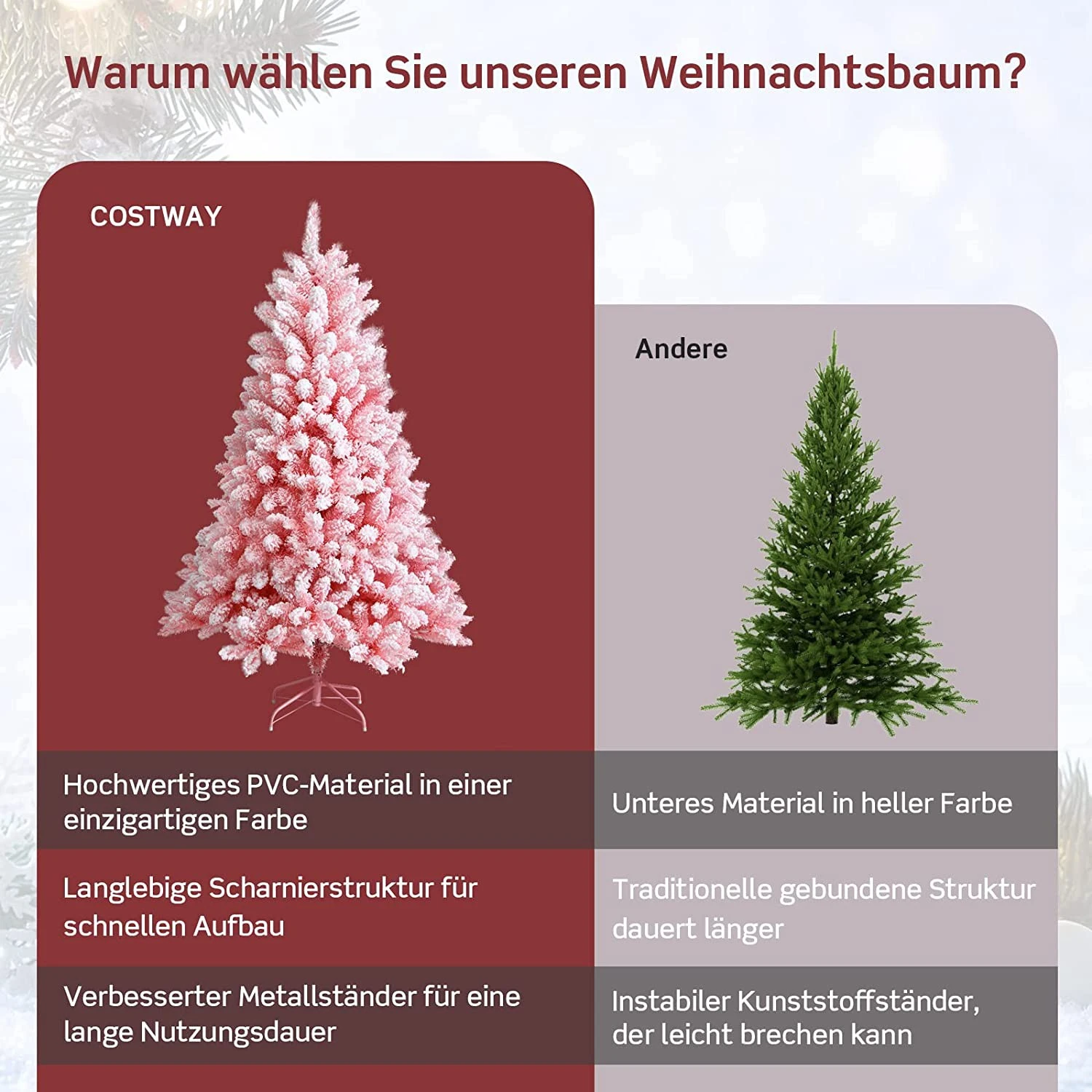 Costway 150cm Künstlicher Weihnachtsbaum 5 Costway 150cm Künstlicher Weihnachtsbaum – Bild 3
