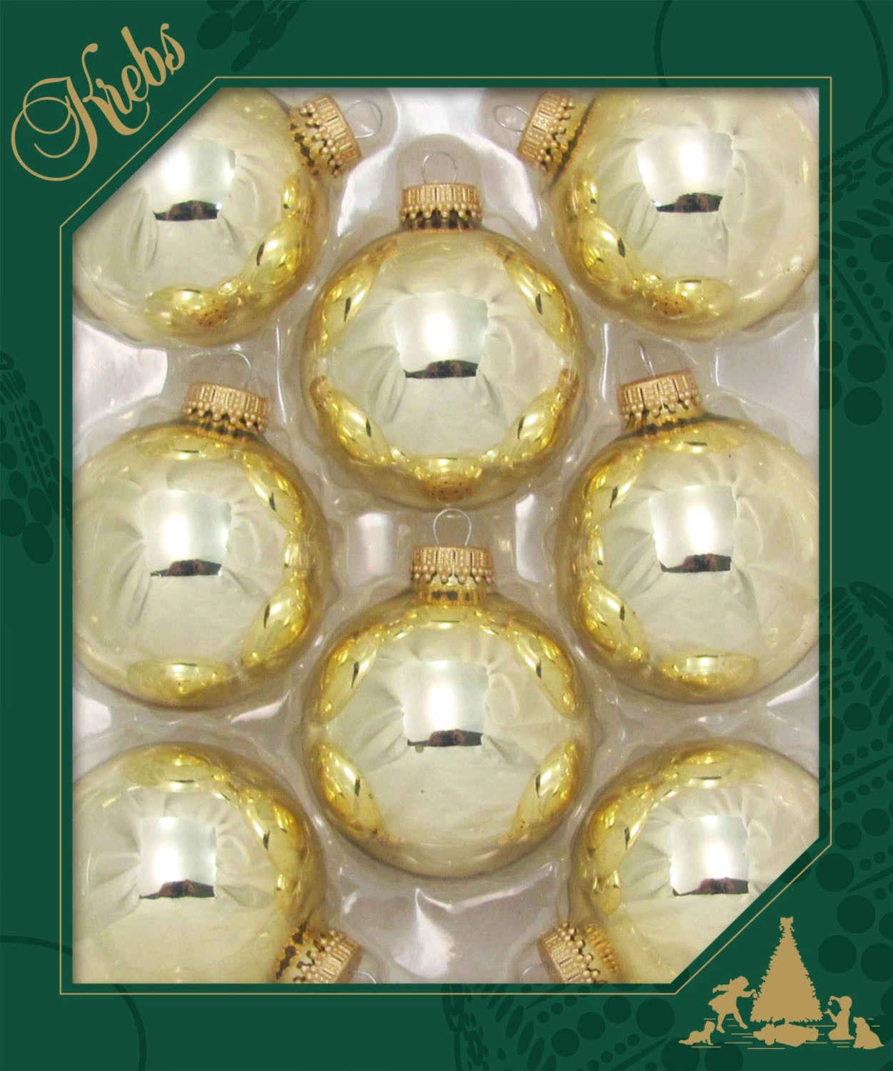 Krebs Glas Lauscha Seidengold glänzend 7cm Glaskugeln uni 4 Krebs Glas Lauscha Seidengold glänzend 7cm Glaskugeln uni – Bild 2