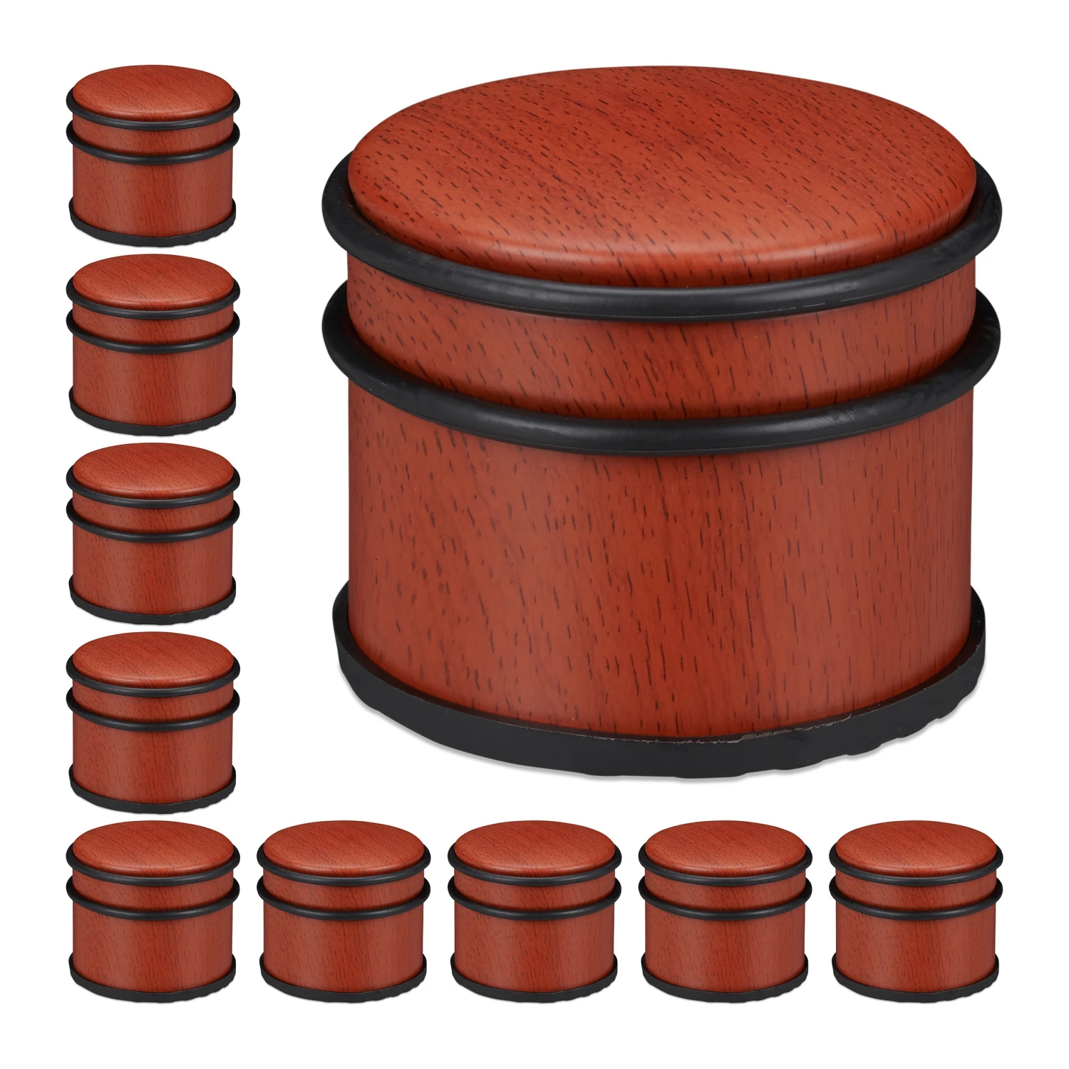 Relaxdays 10 x Türstopper Holzoptik rotbraun 3 Relaxdays 10 x Türstopper Holzoptik rotbraun