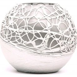 7ART Handbemalte Glasvase - Tischvase aus Glas 16 cm