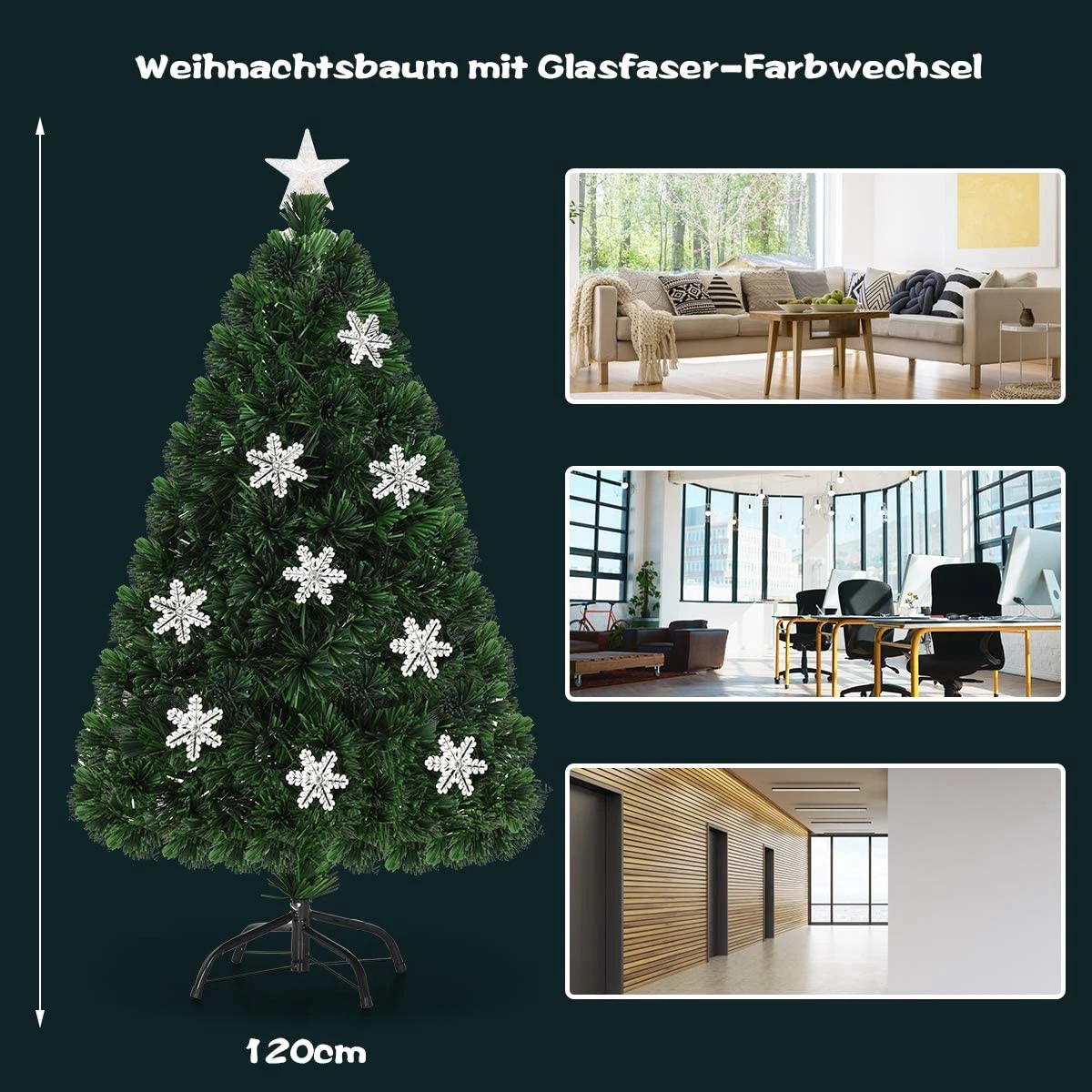 Costway 120cm LED Künstlicher Weihnachtsbaum 6 Costway 120cm LED Künstlicher Weihnachtsbaum – Bild 4