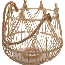 Atmosphera Créateur d'intérieur Laterne aus Bambus mit Griff, Ø 33 cm