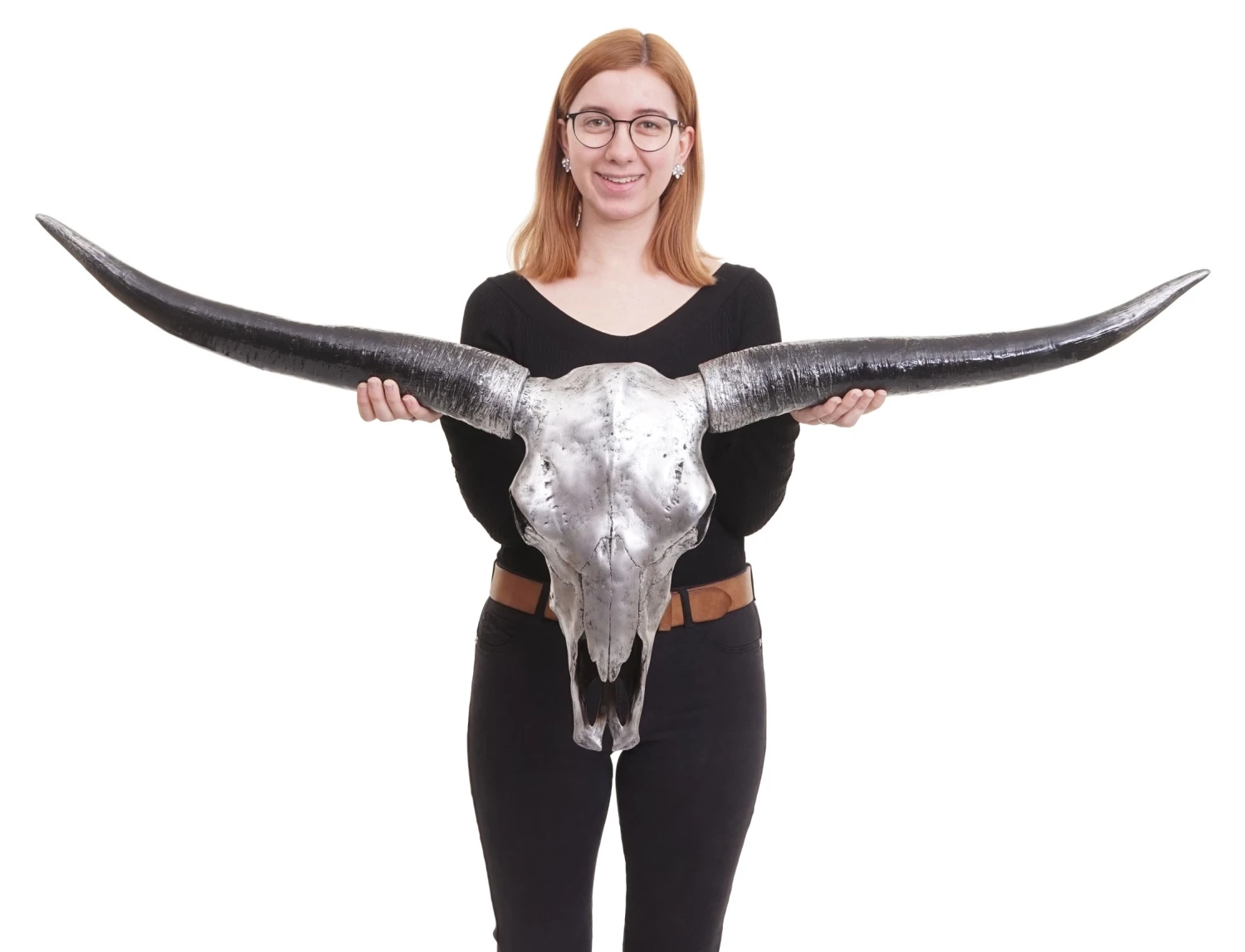 Deko Schädel 132cm HWC-A14 Stier - Silbergrau 5 Deko Schädel 132cm HWC-A14 Stier - Silbergrau – Bild 3