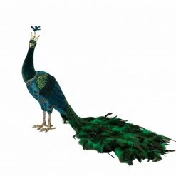 Flowforia Pfau Deko grün 56x48H81cm