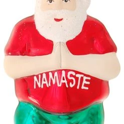 Krebs Glas Lauscha 12cm Santa im Yogastand aus Glas