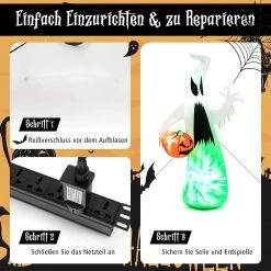 Costway Aufblasbarer Halloween-Geist -Günstiges Deko Geschäft 6c6f26f8e5e841c9985c61a0fbd592f2