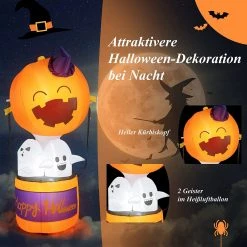Costway Kürbis-Heißluftballon mit Geistern -Günstiges Deko Geschäft 6c7a8f673df44490802c552f9707f370