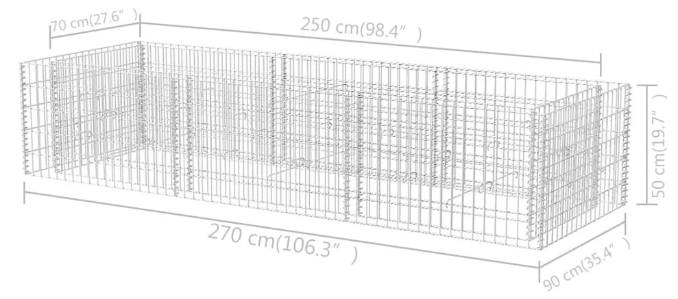 VidaXL Gabionen-Hochbeet Stahl - vidaXL Gabionen-Hochbeet Stahl 270×90×50 cm 8 VidaXL Gabionen-Hochbeet Stahl - vidaXL Gabionen-Hochbeet Stahl 270×90×50 cm – Bild 6