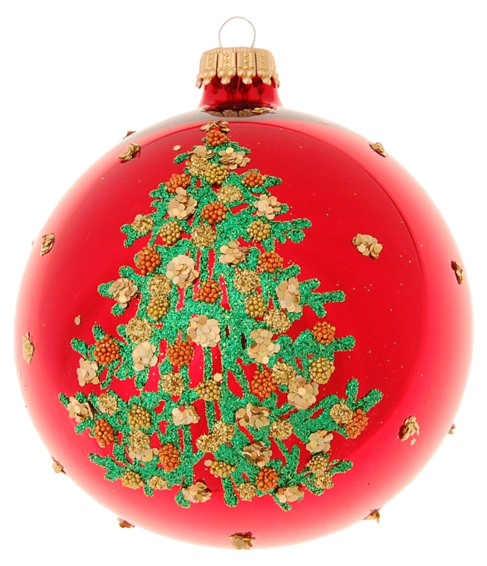 Krebs Glas Lauscha Rot glanz 8cm Glaskugel Weihnachtsbaum 3 Krebs Glas Lauscha Rot glanz 8cm Glaskugel Weihnachtsbaum