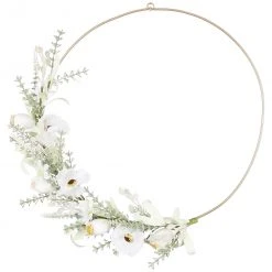 Mica Decorations Trockenblumenkranz - Cremeweiß - 7 x 39 cm