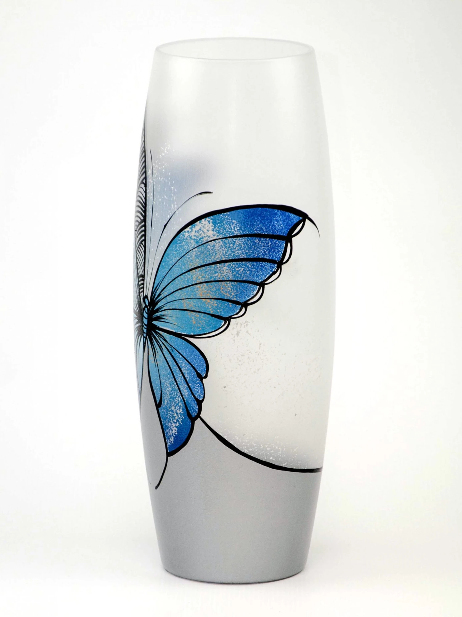 7ART Handbemalte Glasvase - Große Bodenvase aus Glas 40 cm 8 7ART Handbemalte Glasvase - Große Bodenvase aus Glas 40 cm – Bild 6