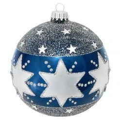 Krebs Glas Lauscha Dunkelblau 10cm Glaskugel