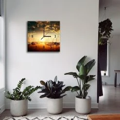 LegendArte Wanduhr - Sonnenuntergang -Günstiges Deko Geschäft 70cae57477d54ab89a07f27cf5f81fe9