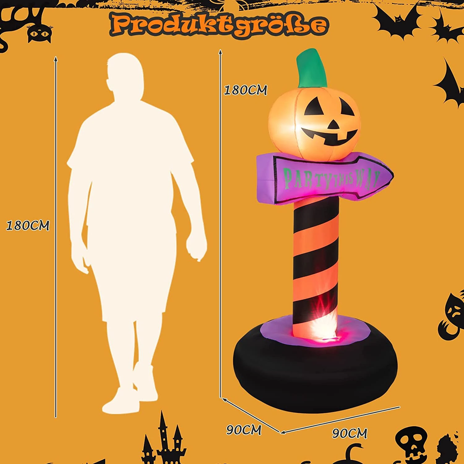 Costway Halloween-Kürbis-Straßenschilder 11 Costway Halloween-Kürbis-Straßenschilder – Bild 9