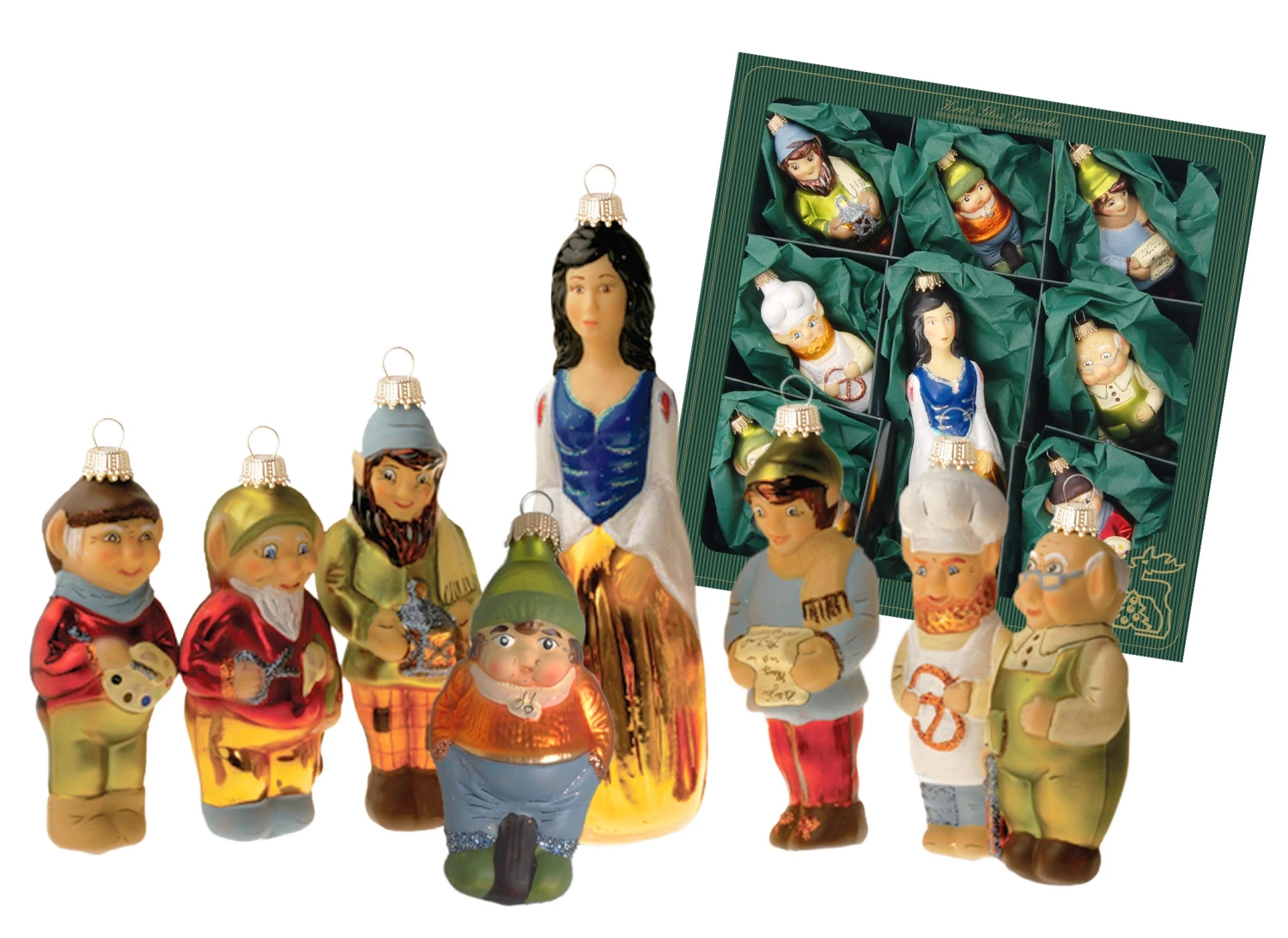 Krebs Glas Lauscha 9-19cm Schneewittchen und die 7 Zwerge 3 Krebs Glas Lauscha 9-19cm Schneewittchen und die 7 Zwerge