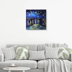 LegendArte Wanduhr - Sternennacht über der Rhone -Günstiges Deko Geschäft 760fd036869c4d4d9ca17446db1a6530