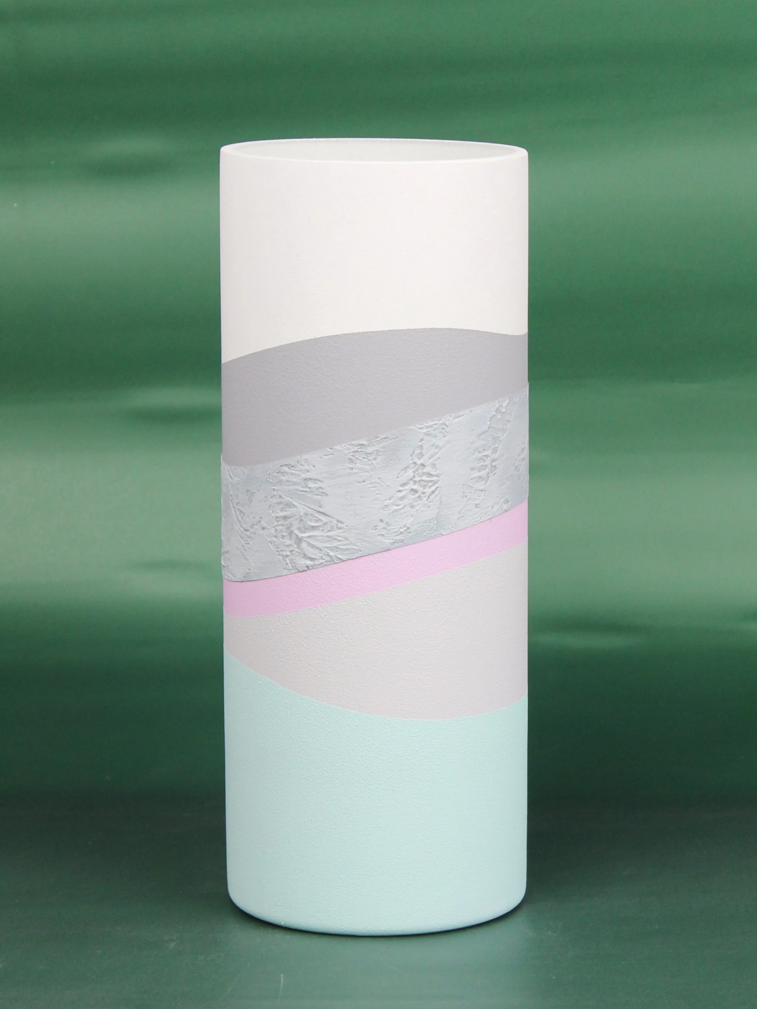 7ART Handbemalte Glasvase - Tischvase aus Glas 30 cm 4 7ART Handbemalte Glasvase - Tischvase aus Glas 30 cm – Bild 2