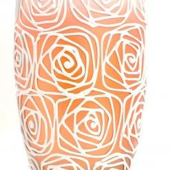 7ART Handbemalte Glasvase - Tischvase aus Glas 30 cm