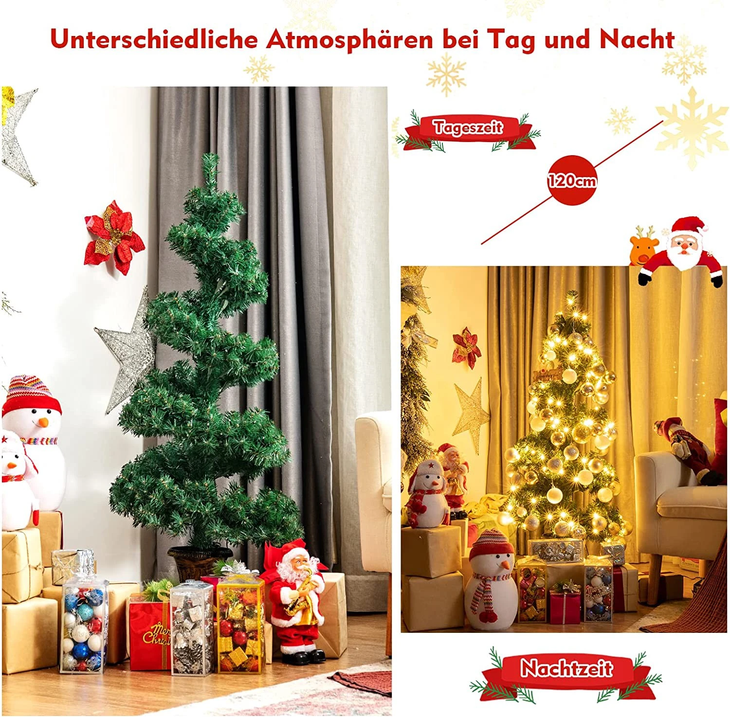 Costway 120cm LED Künstlicher Weihnachtsbaum 6 Costway 120cm LED Künstlicher Weihnachtsbaum – Bild 4