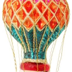 Krebs Glas Lauscha 11cm Weihnachtsmann im Ballon aus Glas