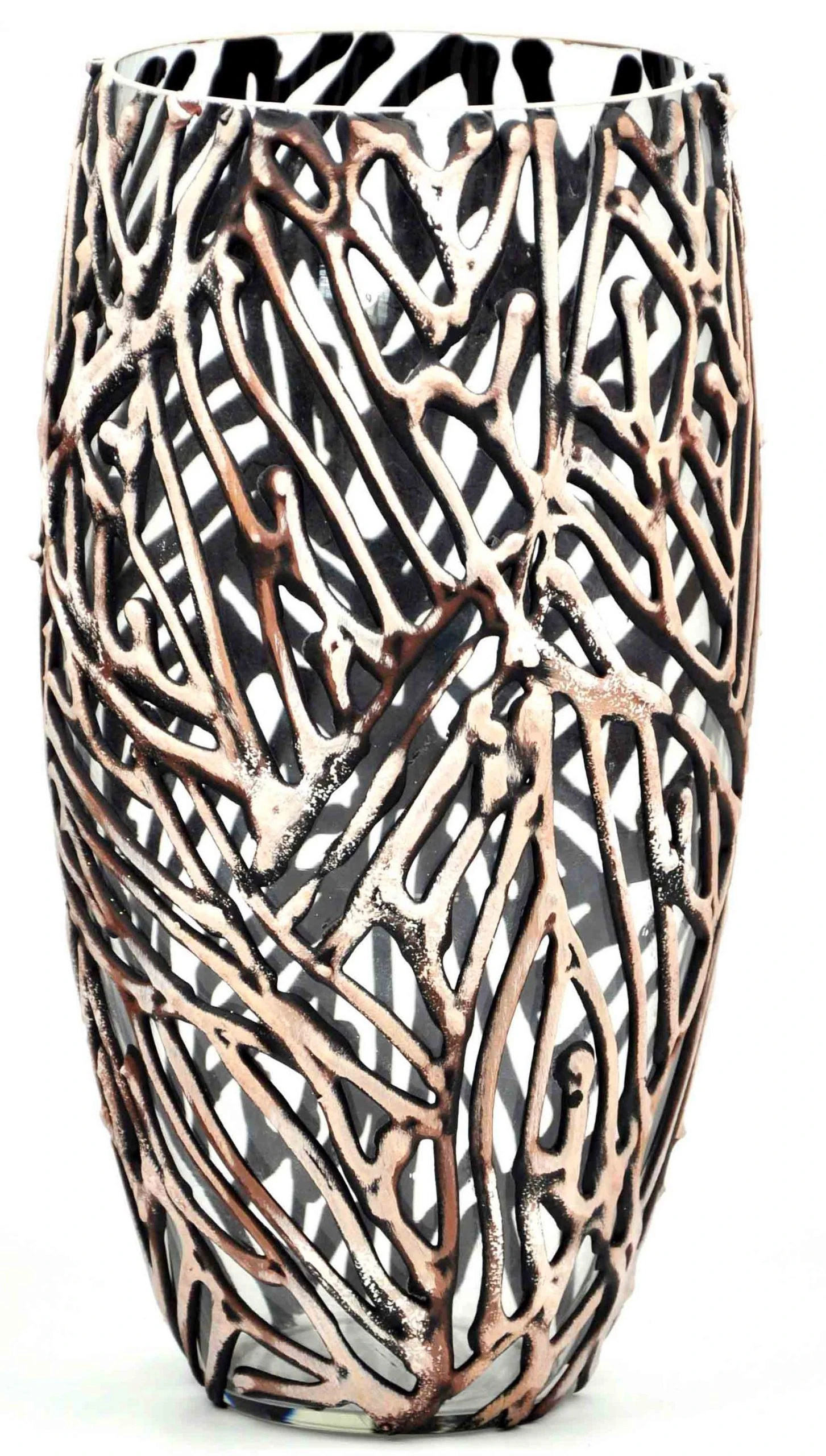 7ART Handbemalte Glasvase - Tischvase aus Glas 30 cm 3 7ART Handbemalte Glasvase - Tischvase aus Glas 30 cm