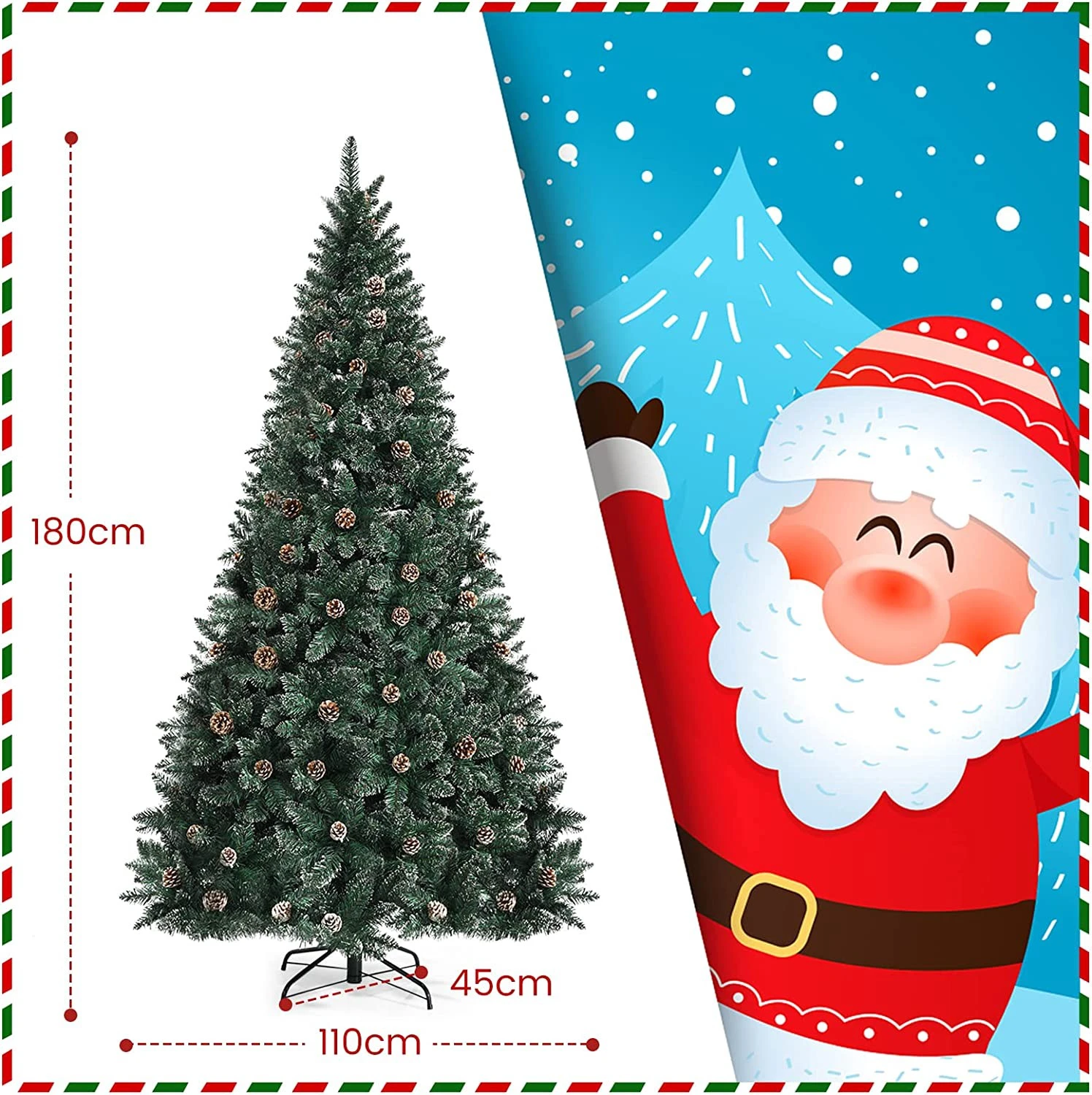 Costway 180cm Künstlicher Weihnachtsbaum 11 Costway 180cm Künstlicher Weihnachtsbaum – Bild 9