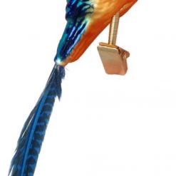 Krebs Glas Lauscha Blau/Orange 15cm Eisvogel aus Glas