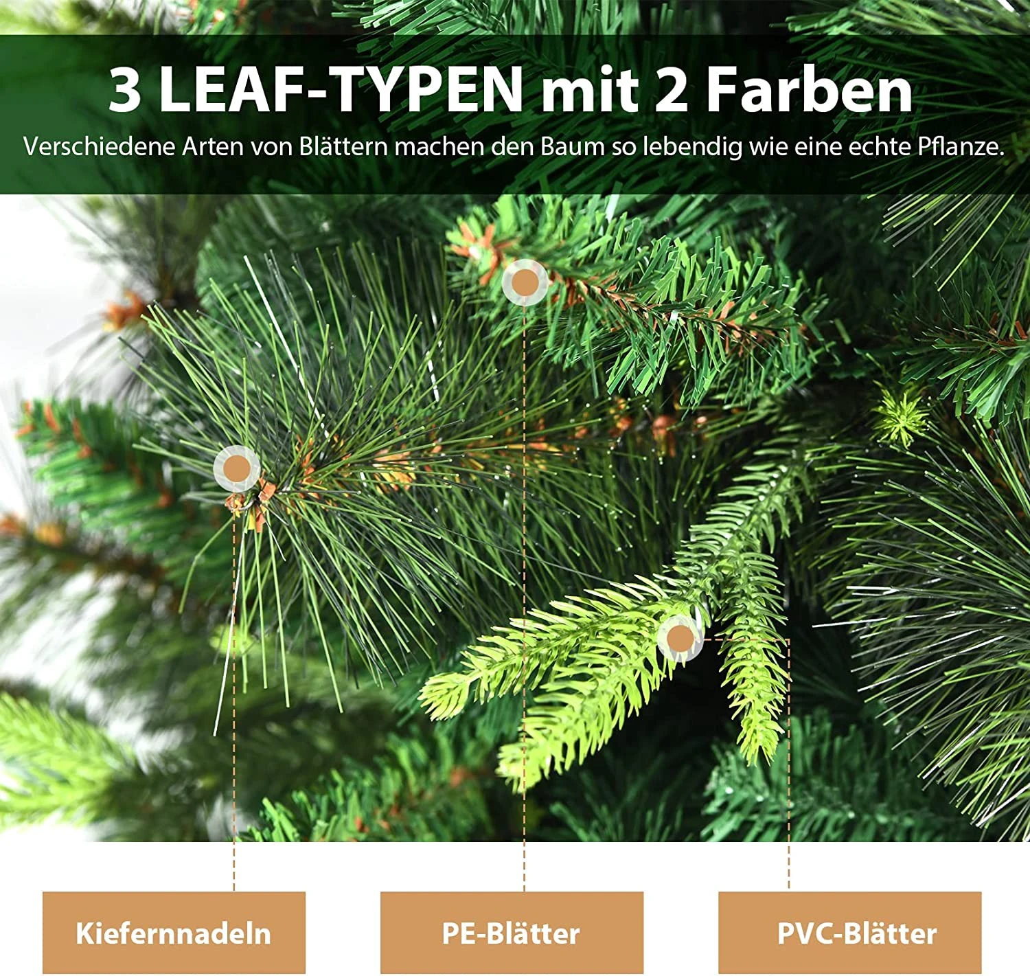 Costway 180cm Künstlicher Weihnachtsbaum 6 Costway 180cm Künstlicher Weihnachtsbaum – Bild 4