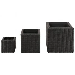 VidaXL Garten-Hochbeet 3-tlg. Poly Rattan - vidaXL Garten-Hochbeet 3-tlg. Poly Rattan Schwarz -Günstiges Deko Geschäft 85ed0eafbc12473095ed7c0cb83cc895