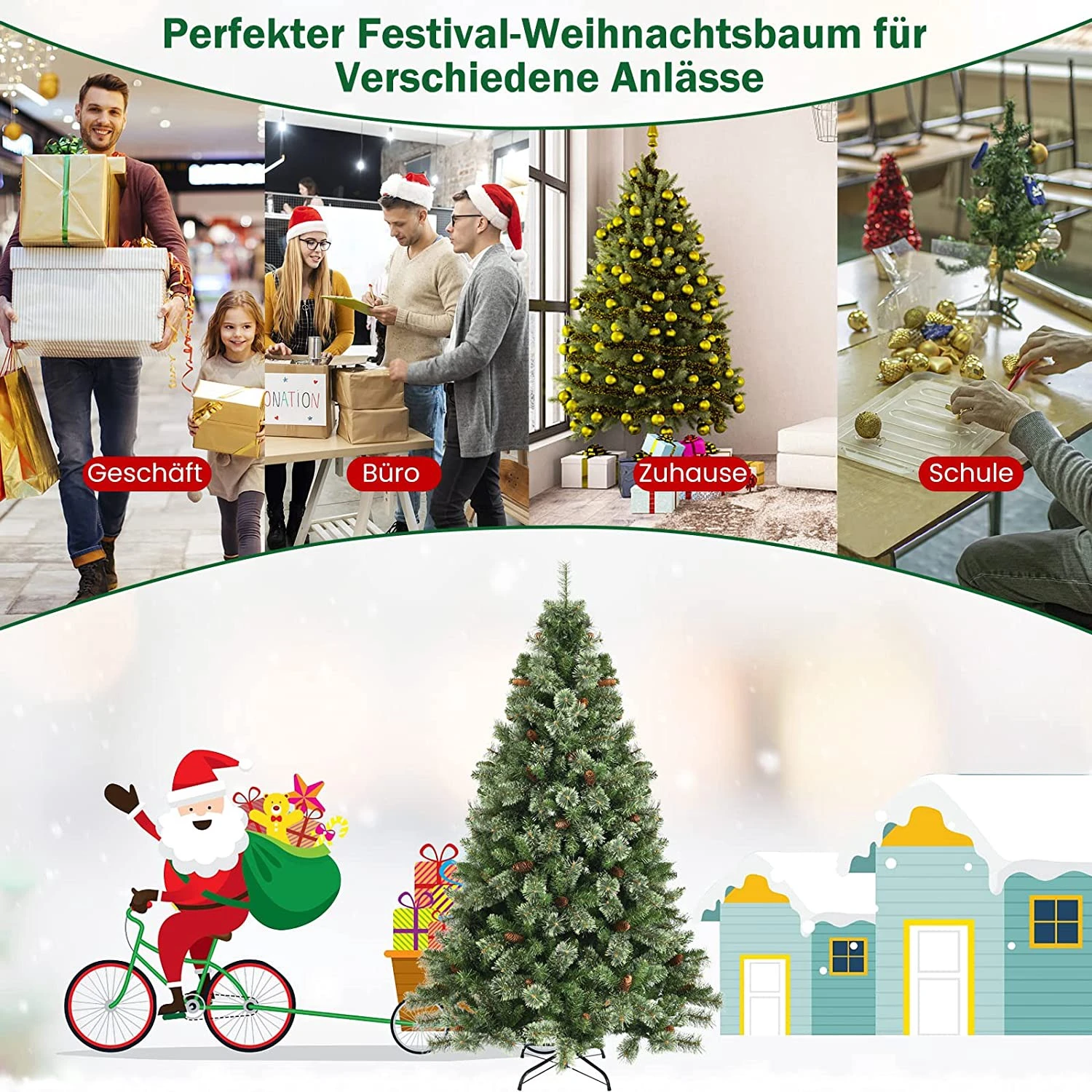 Costway 180cm künstlicher Weihnachtsbaum 10 Costway 180cm künstlicher Weihnachtsbaum – Bild 8
