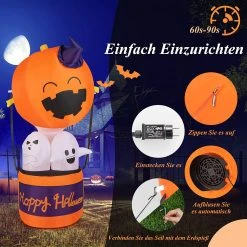 Costway Kürbis-Heißluftballon mit Geistern -Günstiges Deko Geschäft 8a048efd53ab4256a98deeadaa8e34b7