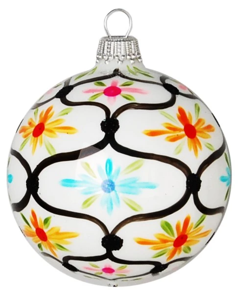 Krebs Glas Lauscha 7cm Glaskugel mit Boho-Sternen 3 Krebs Glas Lauscha 7cm Glaskugel mit Boho-Sternen