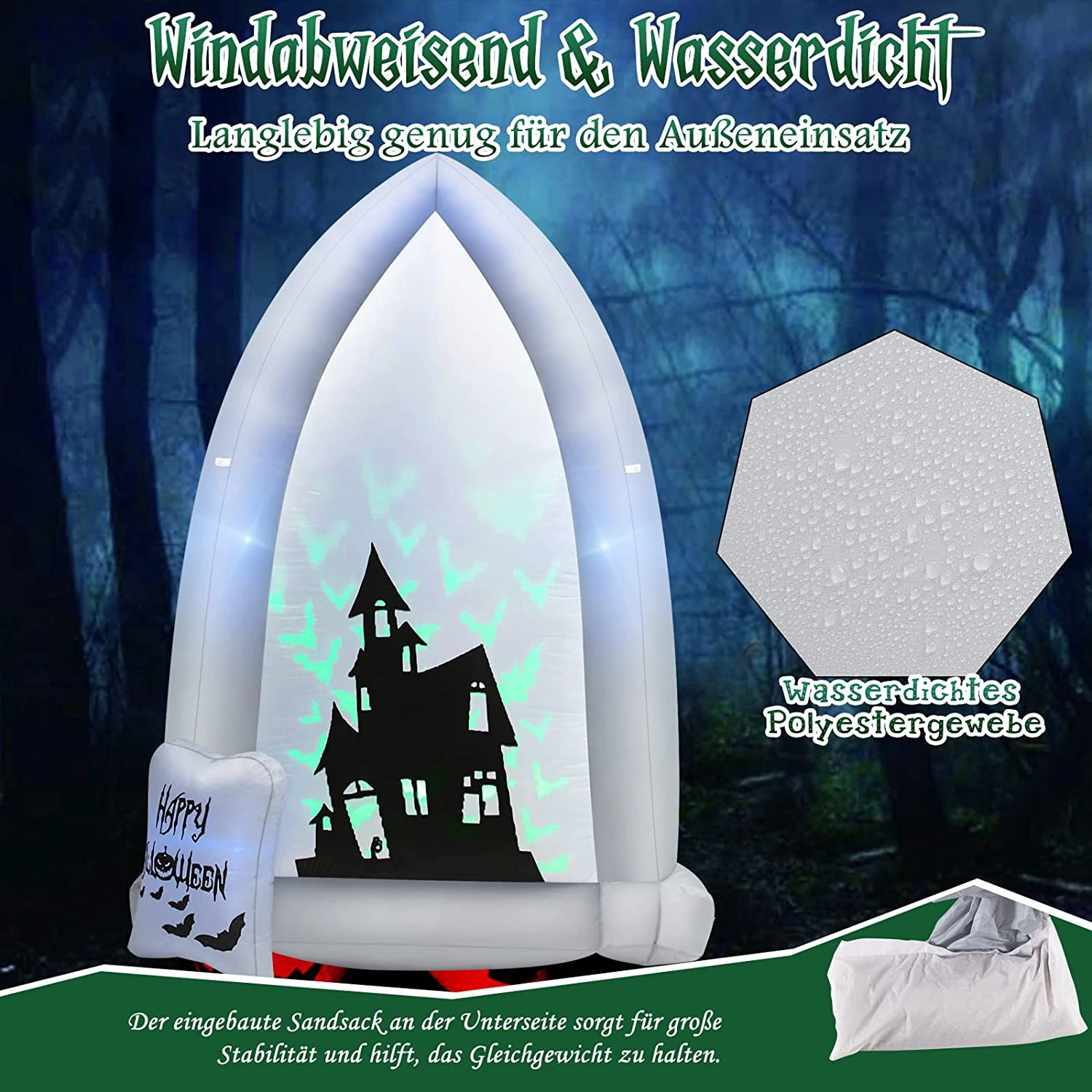 Costway Aufblasbarer Halloween-Grabstein 7 Costway Aufblasbarer Halloween-Grabstein – Bild 5