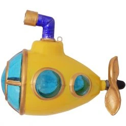 Krebs Glas Lauscha Gelbes U-Boot Yellow submarine 10cm