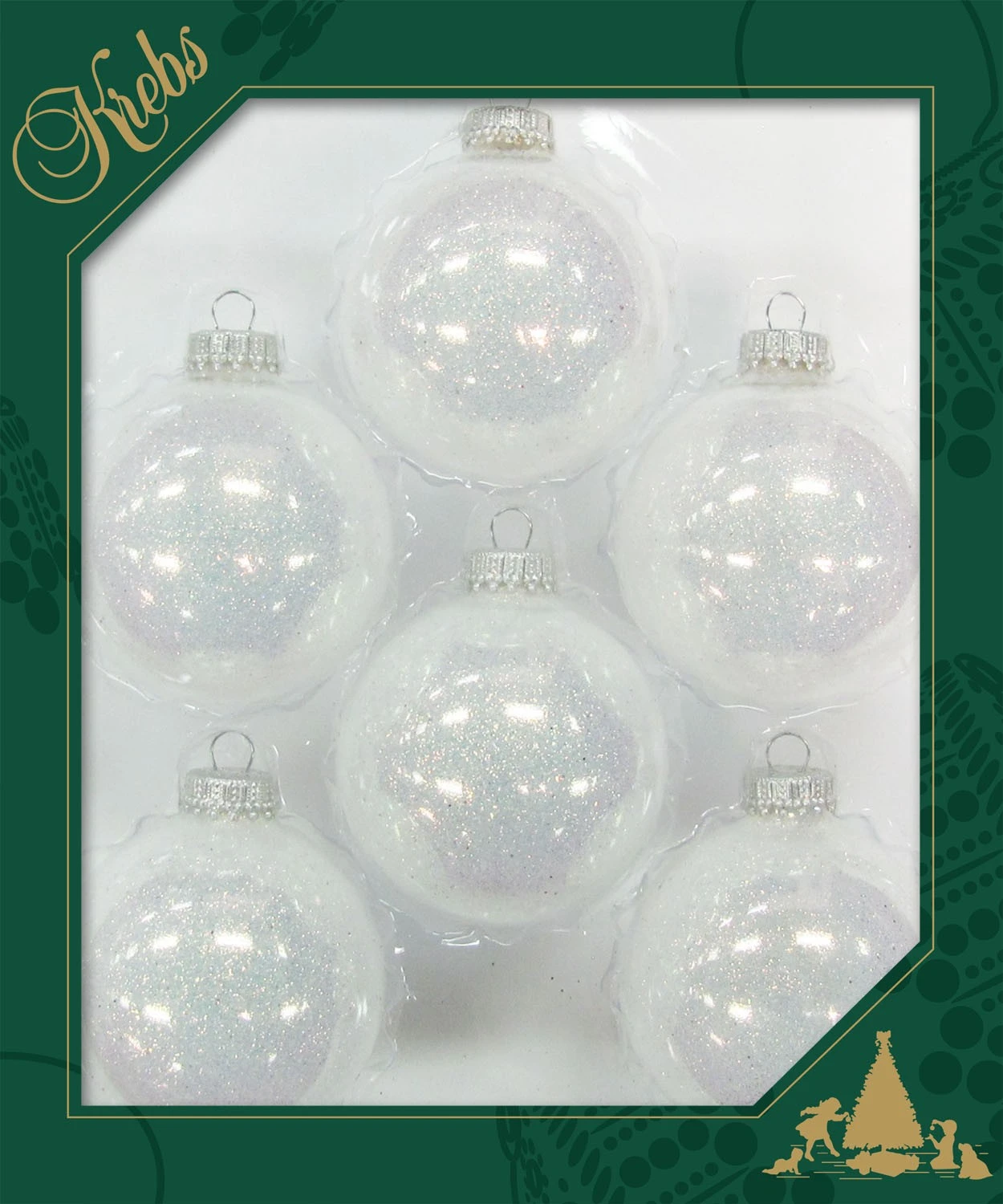 Krebs Glas Lauscha Weiß 7cm Glaskugeln uni mit Innenglitter 4 Krebs Glas Lauscha Weiß 7cm Glaskugeln uni mit Innenglitter – Bild 2