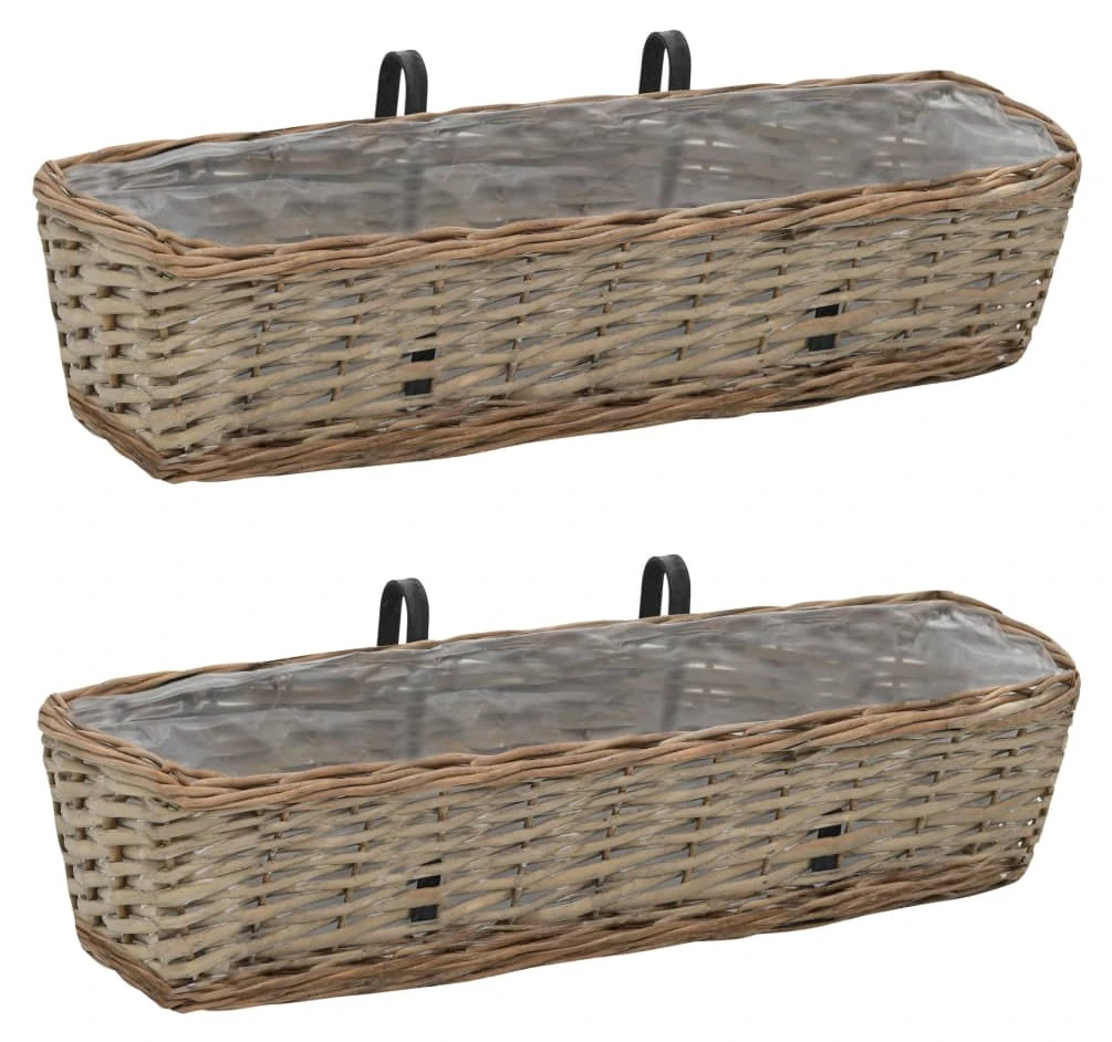 VidaXL Balkon-Blumentöpfe 2 Stk. Weide - vidaXL Balkon-Blumentöpfe 2 Stk. Weide mit PE-Auskleidung 60 cm 3 VidaXL Balkon-Blumentöpfe 2 Stk. Weide - vidaXL Balkon-Blumentöpfe 2 Stk. Weide mit PE-Auskleidung 60 cm