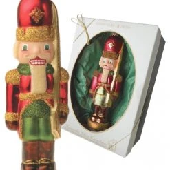 Krebs Glas Lauscha 22cm großer Nussknacker Soldat aus Glas