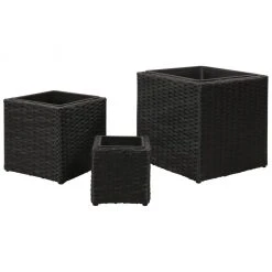 VidaXL Garten-Hochbeet 3-tlg. Poly Rattan - vidaXL Garten-Hochbeet 3-tlg. Poly Rattan Schwarz -Günstiges Deko Geschäft 92b6a08637bb4d8e9fd8259b5898f988