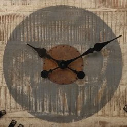 WOMO-DESIGN Wanduhr rund Ø 92cm Schwarz/Natur/Grau - 92 x 92 cm -Günstiges Deko Geschäft 93203ceb348e444cb7e64be97c4deb12