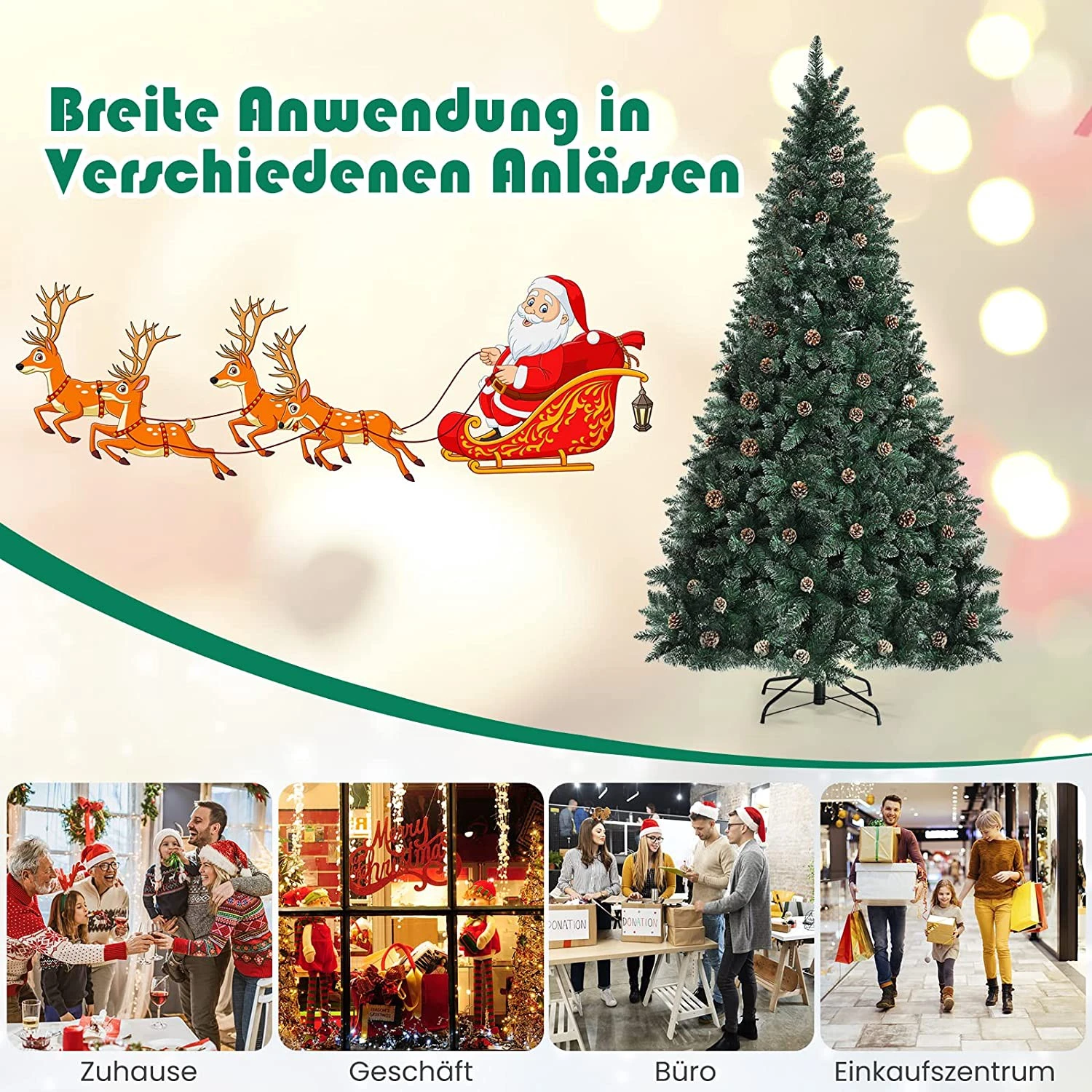 Costway 180cm Künstlicher Weihnachtsbaum 10 Costway 180cm Künstlicher Weihnachtsbaum – Bild 8