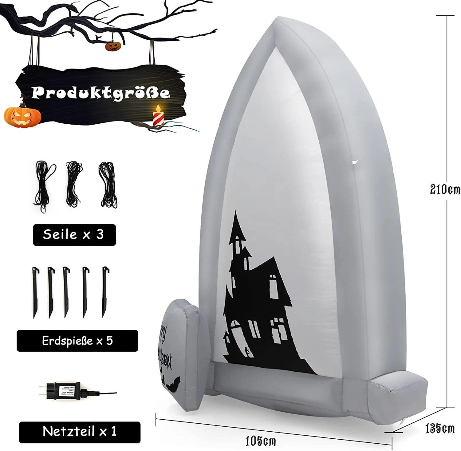 Costway Aufblasbarer Halloween-Grabstein 11 Costway Aufblasbarer Halloween-Grabstein – Bild 9