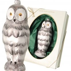 Krebs Glas Lauscha Traditionelle Schneeule 17cm aus Glas