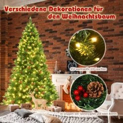 Costway 195cm LED Künstlicher Weihnachtsbaum -Günstiges Deko Geschäft 98e405a211604512b7c25dfadc064688