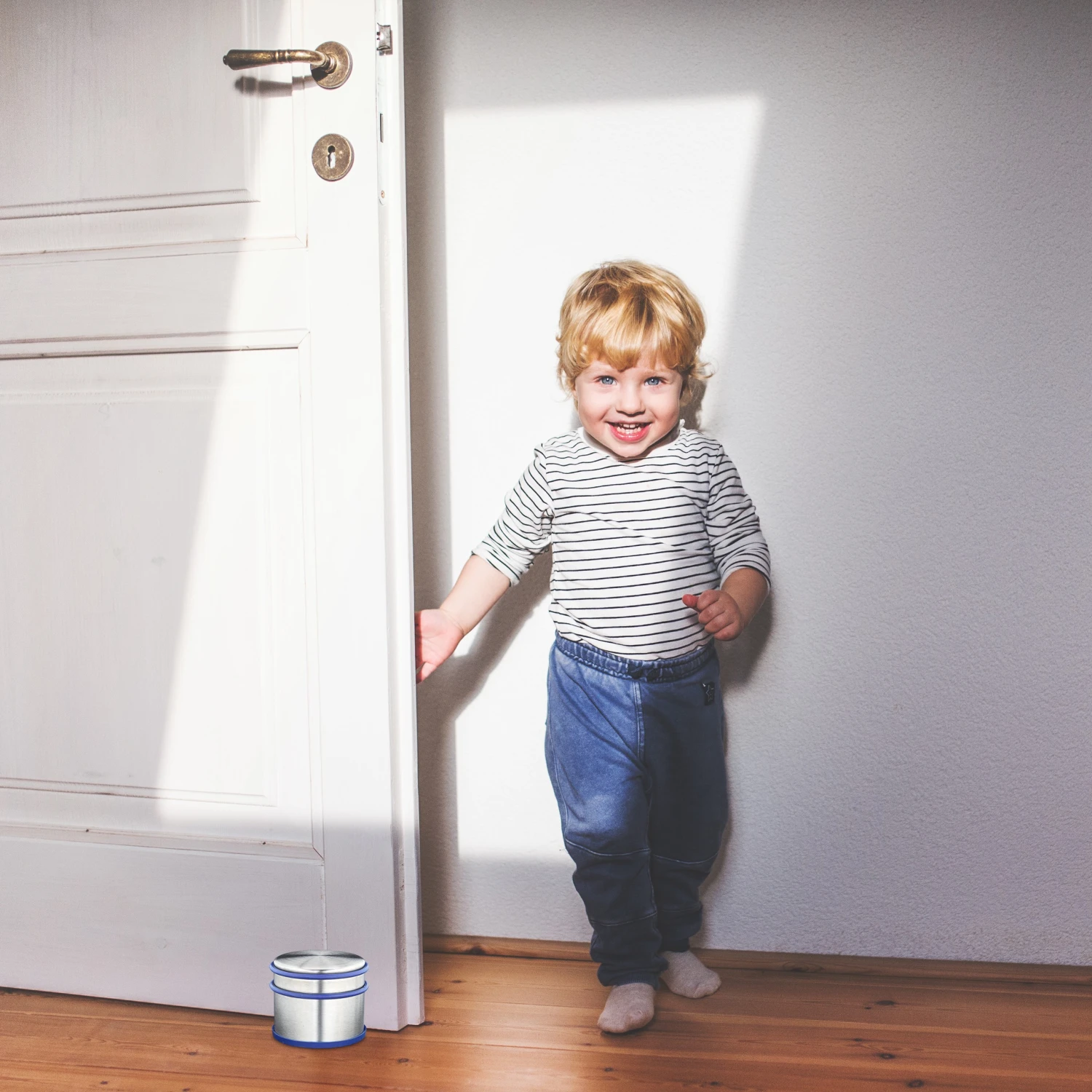 Relaxdays 4 x Türstopper Edelstahl silber-blau 5 Relaxdays 4 x Türstopper Edelstahl silber-blau – Bild 3