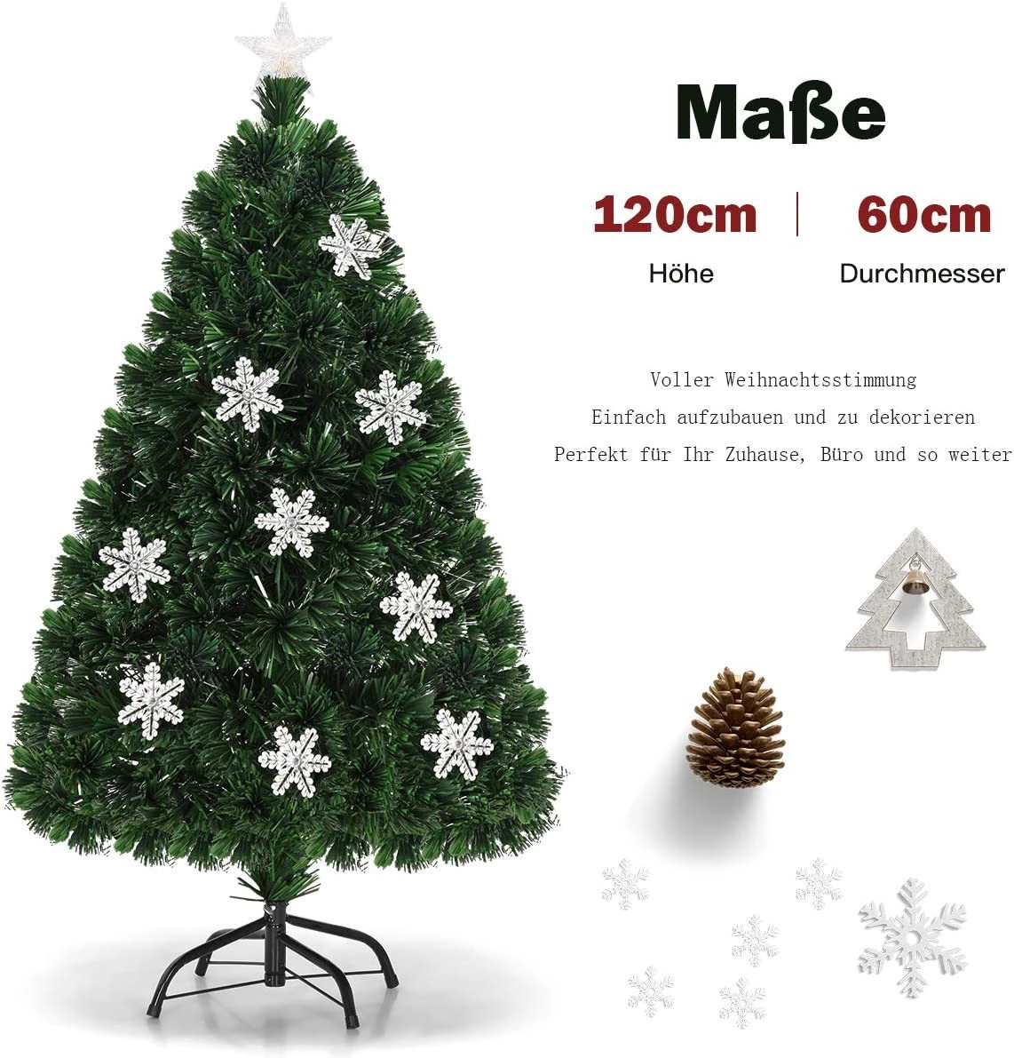 Costway 120cm LED Künstlicher Weihnachtsbaum 8 Costway 120cm LED Künstlicher Weihnachtsbaum – Bild 6