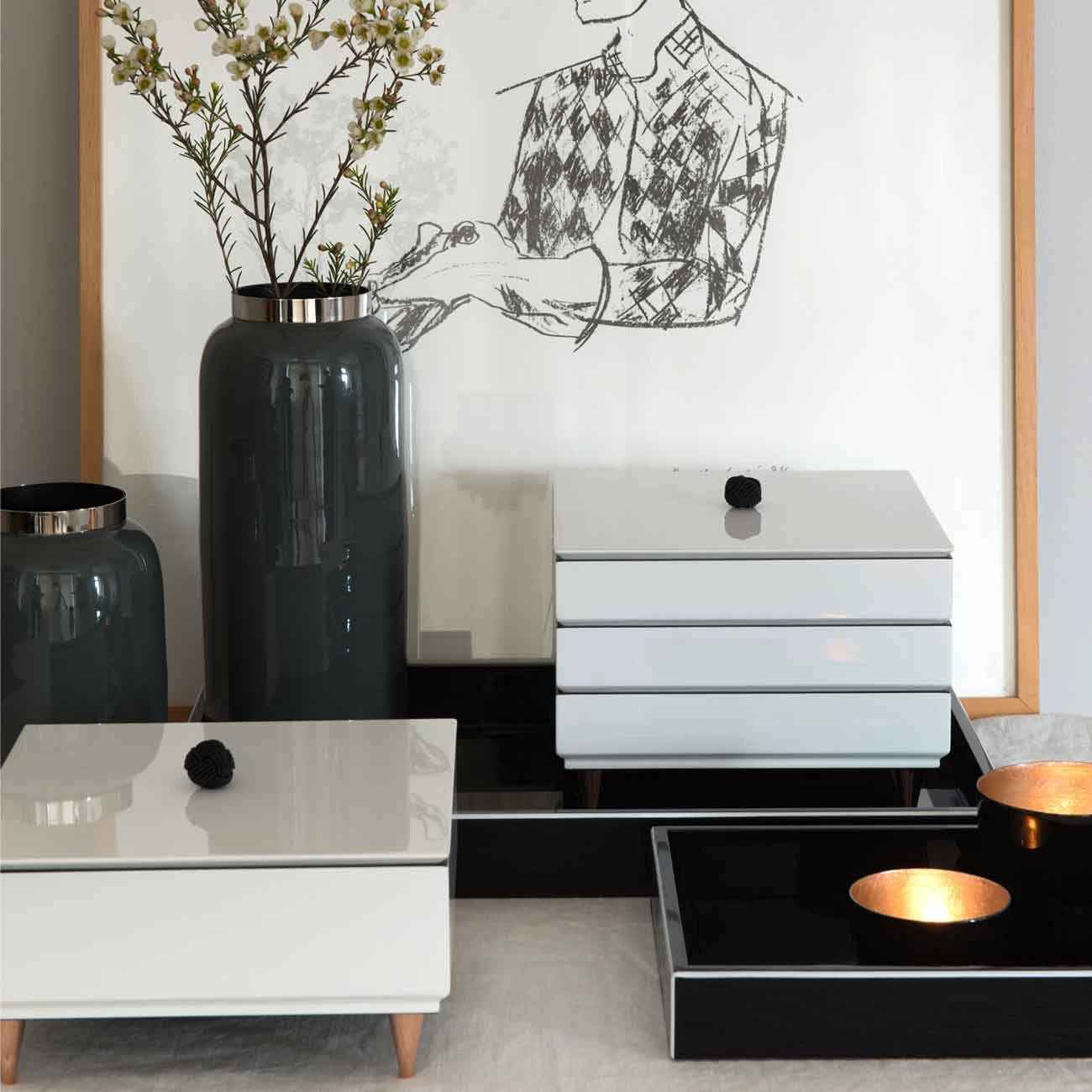 Gift Company Saigon Vase S, hellgrau/kupferfarben - Saigon Vase hochglanz S, hellgrau/kupferfarben 5 Gift Company Saigon Vase S, hellgrau/kupferfarben - Saigon Vase hochglanz S, hellgrau/kupferfarben – Bild 3