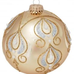 Krebs Glas Lauscha Gold matt 10cm Glaskugel