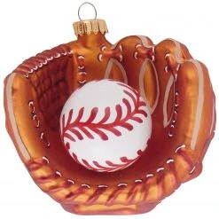 Krebs Glas Lauscha Baseball-Handschuh mit Baseball 10cm
