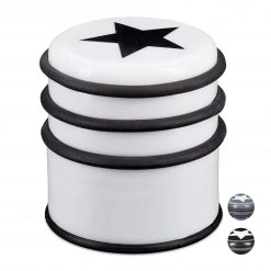 Relaxdays 1 x Türstopper mit Stern weiß - Weiß - Schwarz