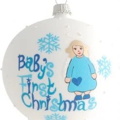 Krebs Glas Lauscha Baby-Kugel Junge 8cm